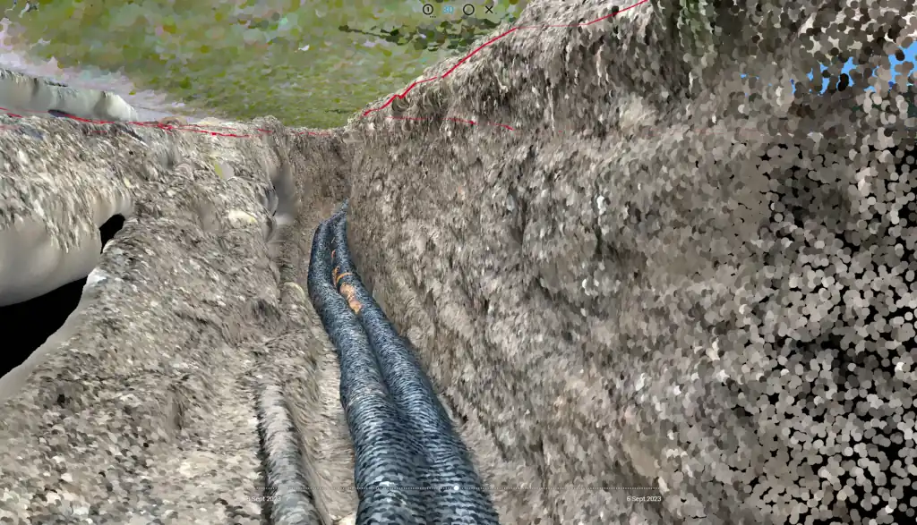 Detailed visualization of utilities through digital reality generated with site mapper