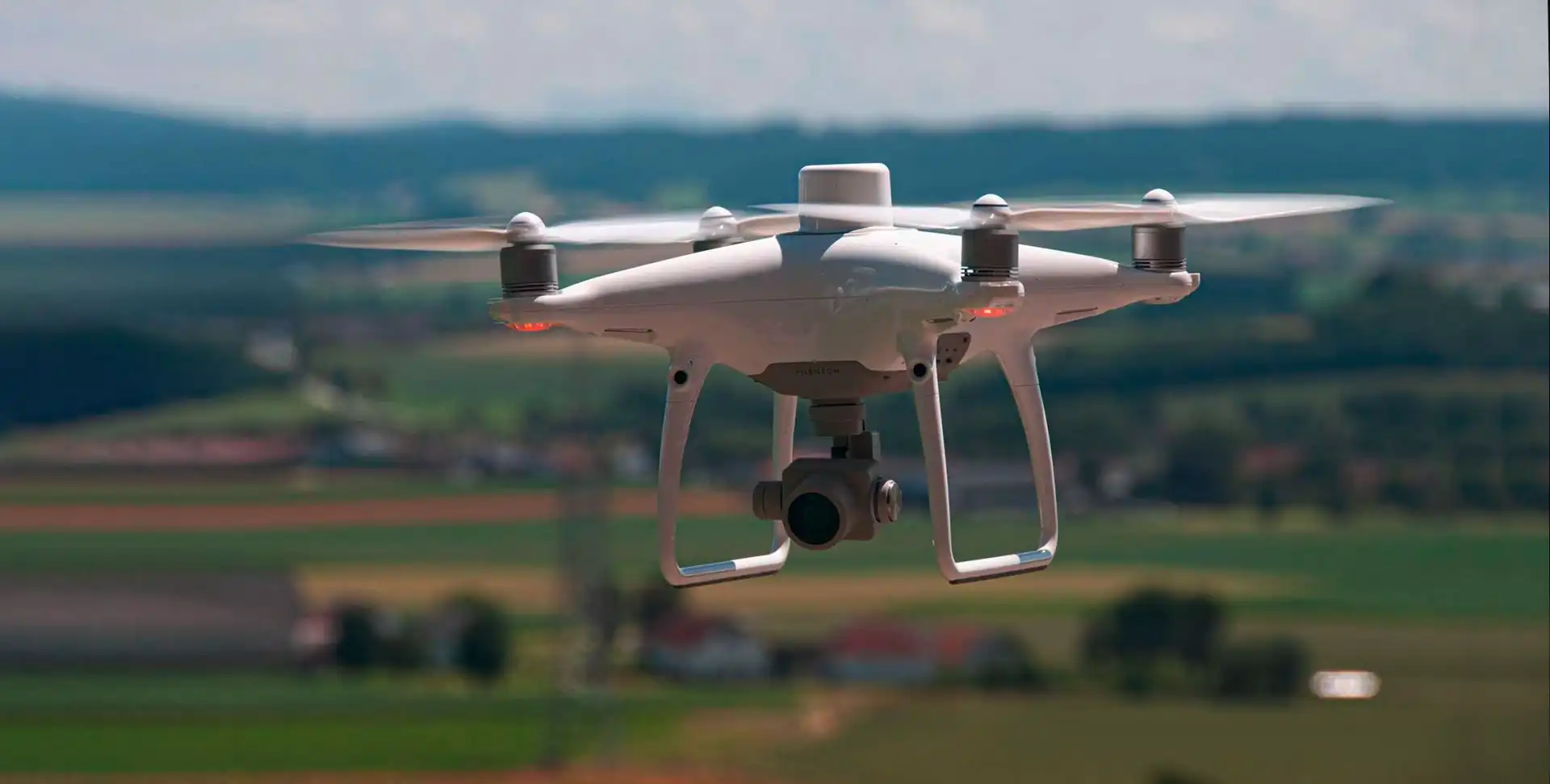 Presentation of the data collection drone while in flight