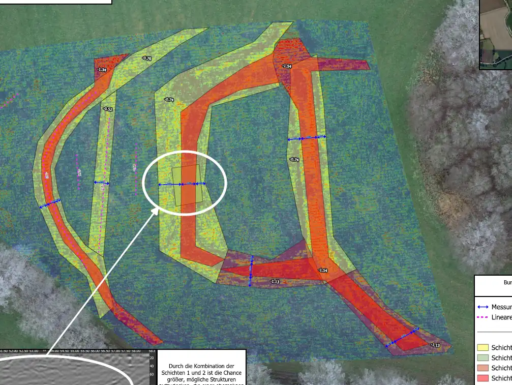 Final map of an archaeological project using gpr