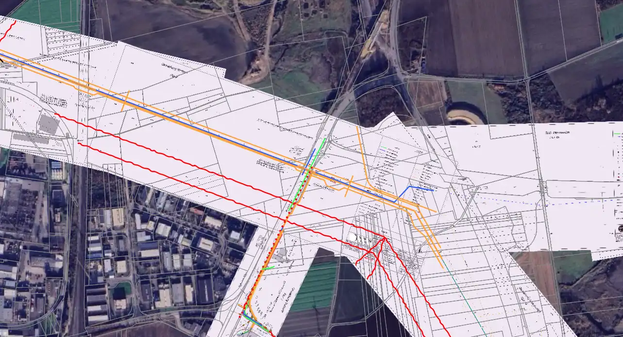 Results of digitized utility network plans using GIS