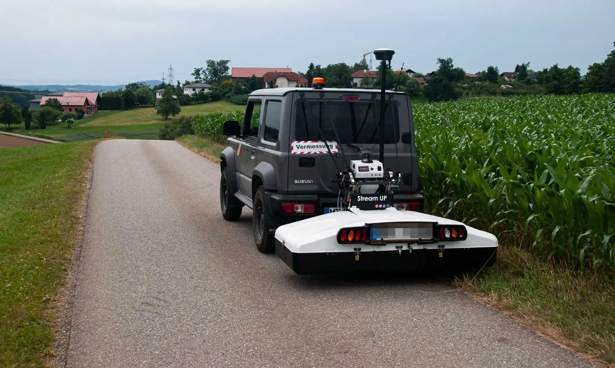 Stream UP collecting data on a rural road