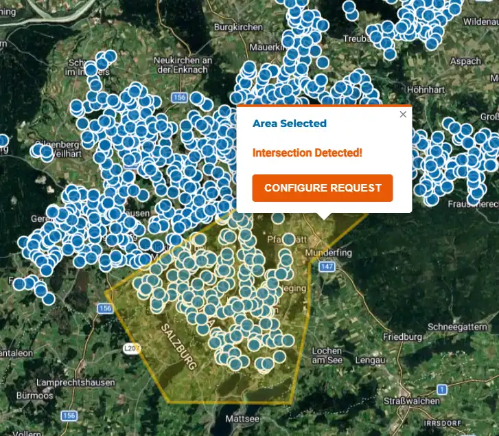 Übersicht der verfügbaren Geodatensätze auf TerraHUB